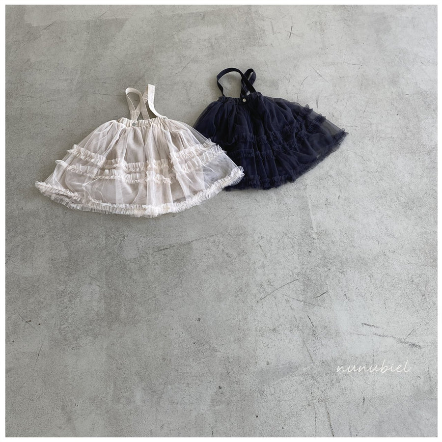 【nunubiel】 frill net dress