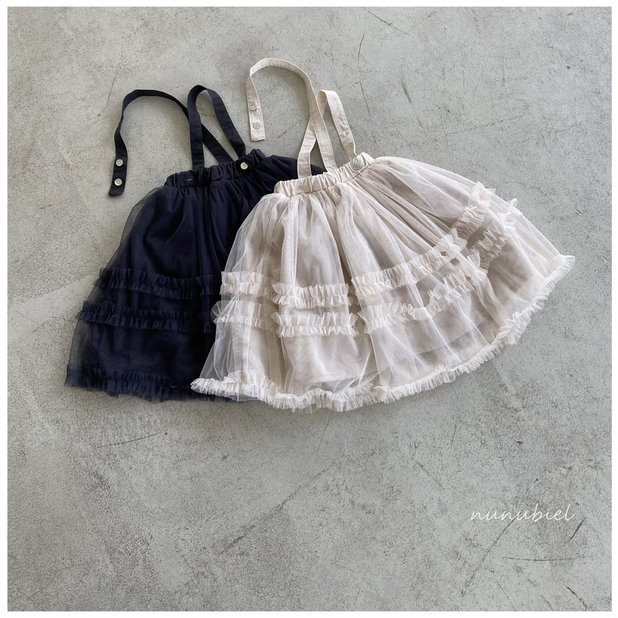 【nunubiel】 frill net dress