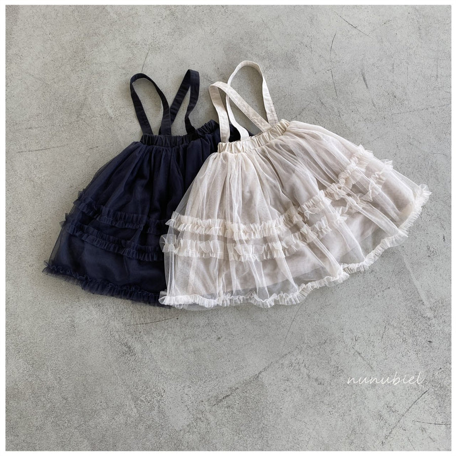 【nunubiel】 frill net dress