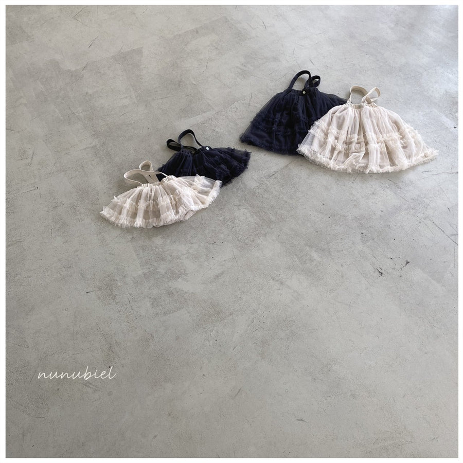 【nunubiel】 frill net dress