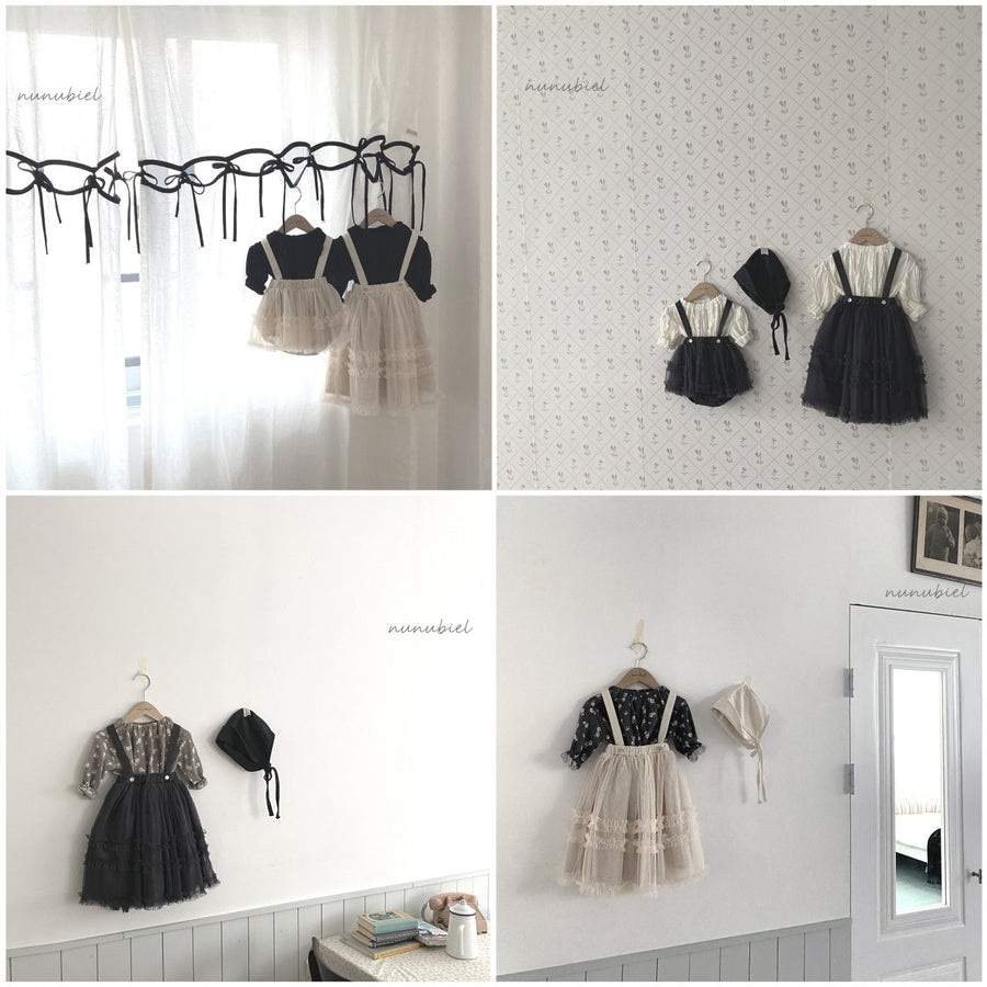 【nunubiel】 frill net dress