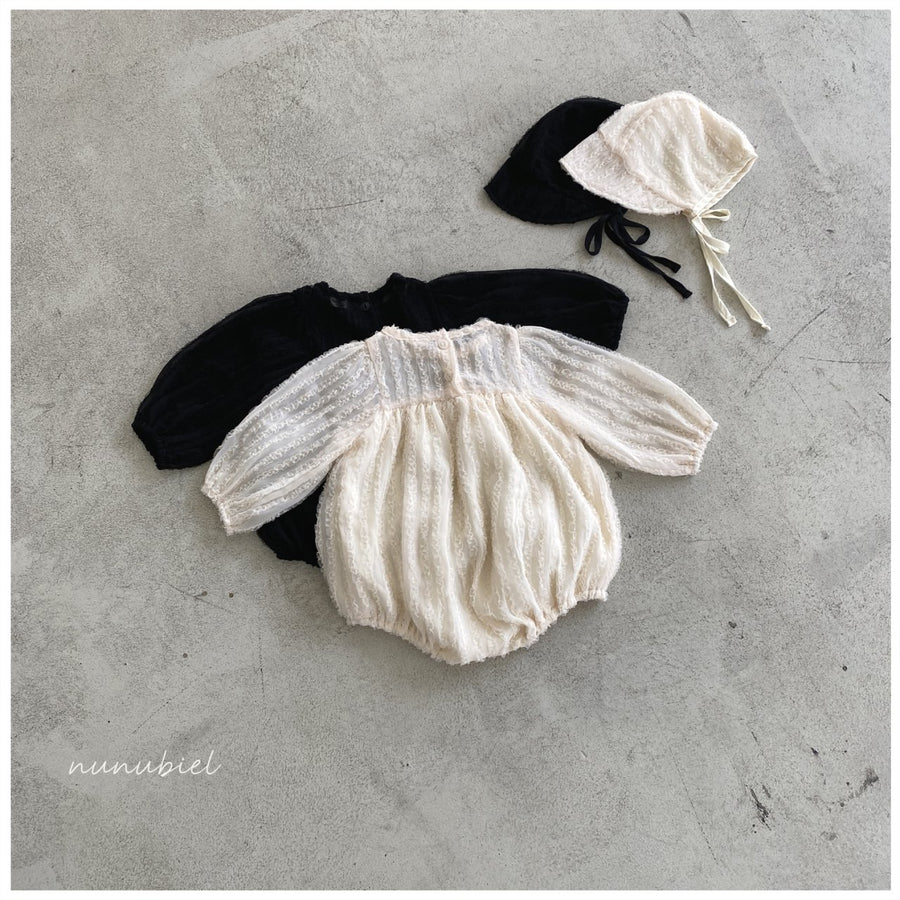 【nunubiel】 chiffon romper & bonnet　