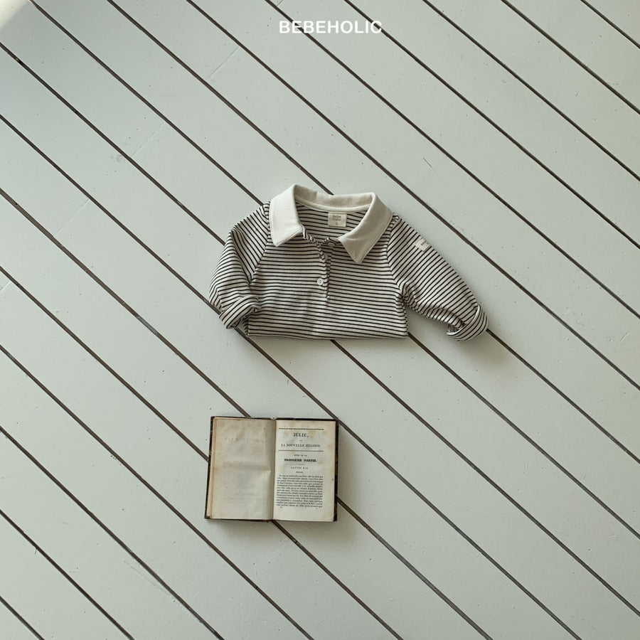 【bebeholic】 Cony stripe collar T
