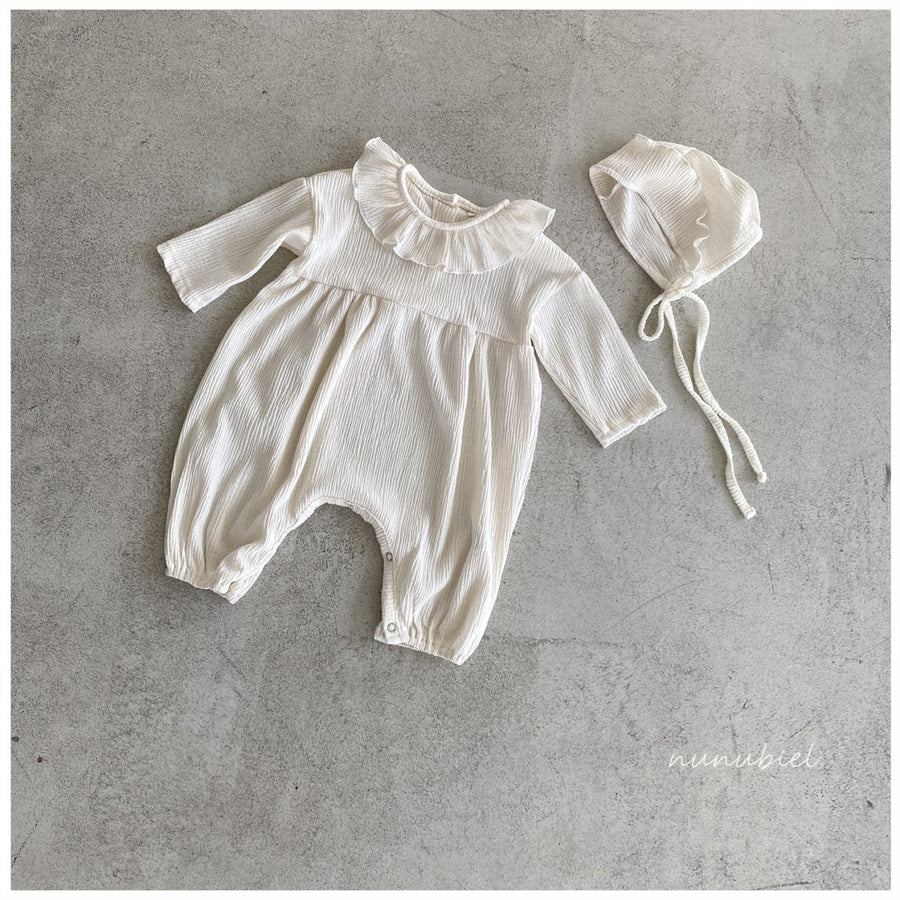 【nunubiel】 wrinkle romper & bonnet　