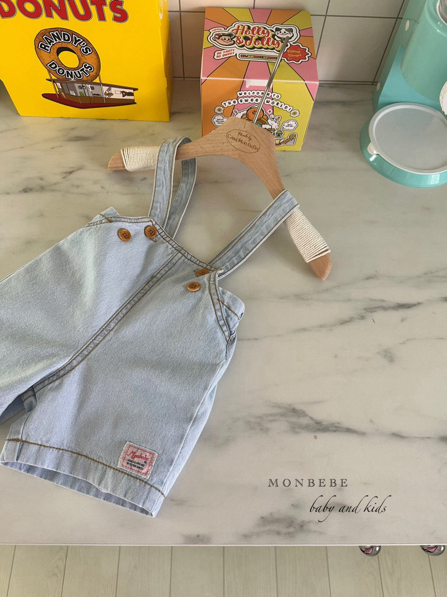 NEW【monbebe】 アイシング デニム オーバーオール パンツ