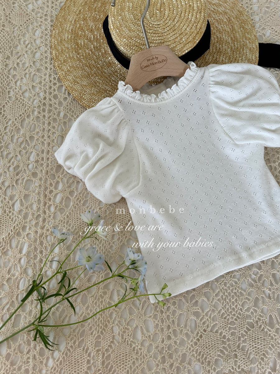 NEW【monbebe】 ブリーアイレットTシャツ