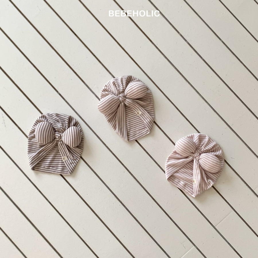 【bebeholic】  Pom Pom Ribbon Turban