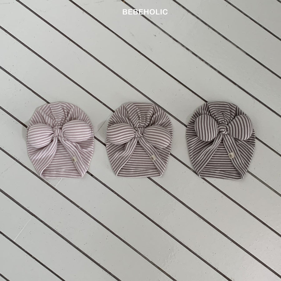 【bebeholic】  Pom Pom Ribbon Turban
