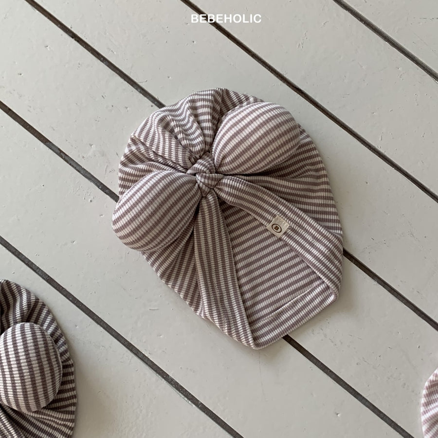 【bebeholic】  Pom Pom Ribbon Turban