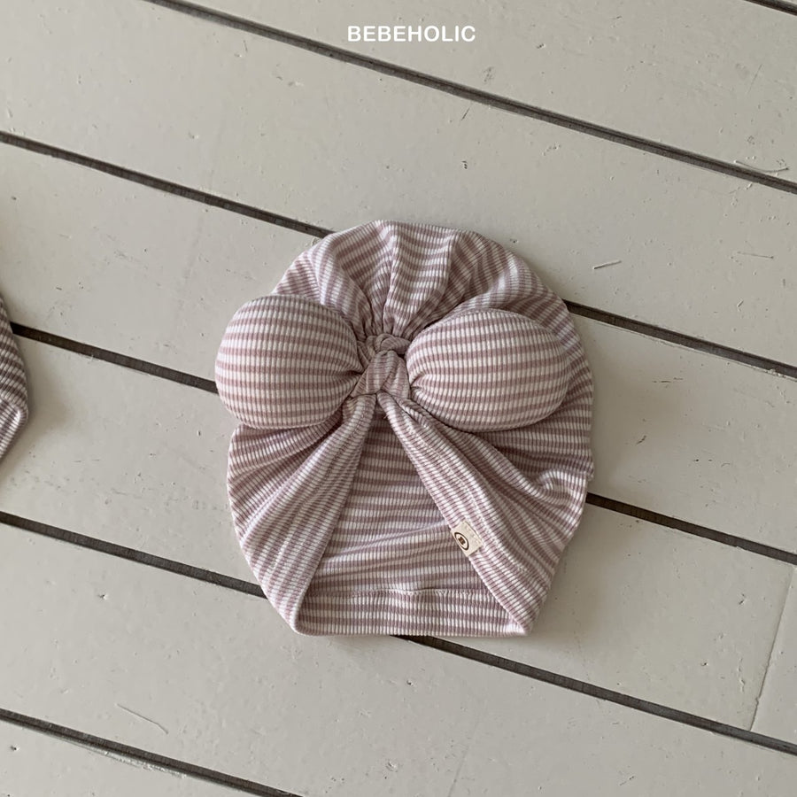 【bebeholic】  Pom Pom Ribbon Turban