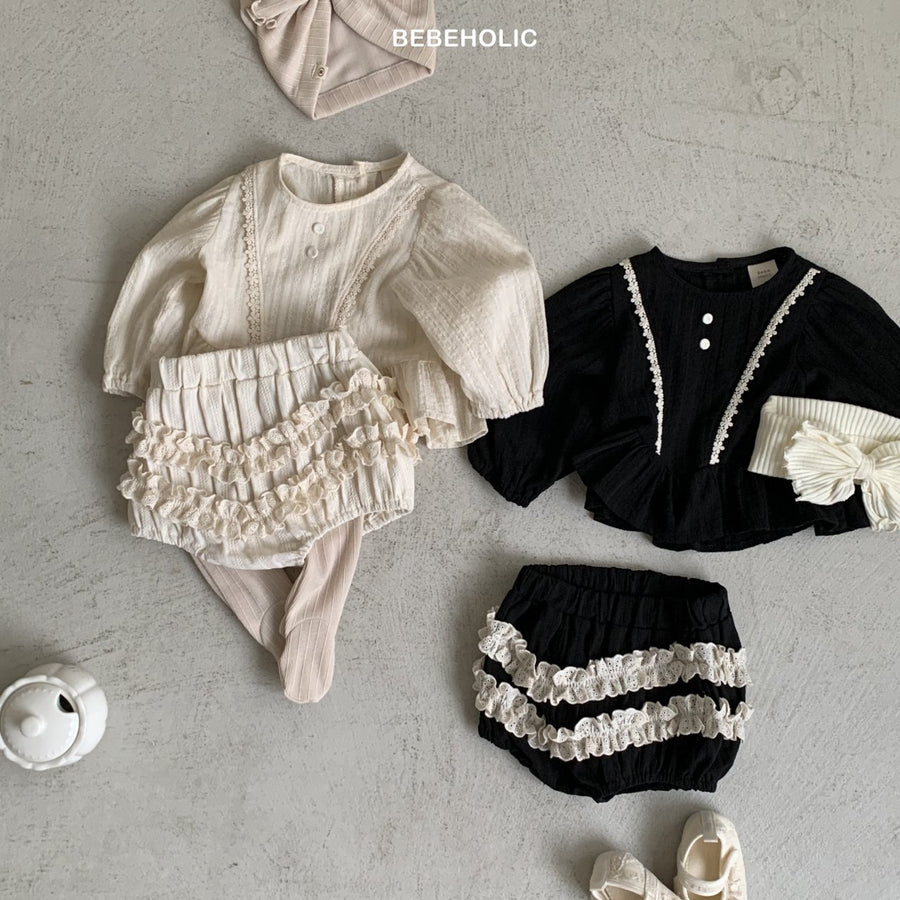 【bebeholic】 Creamy Lace Bloomer