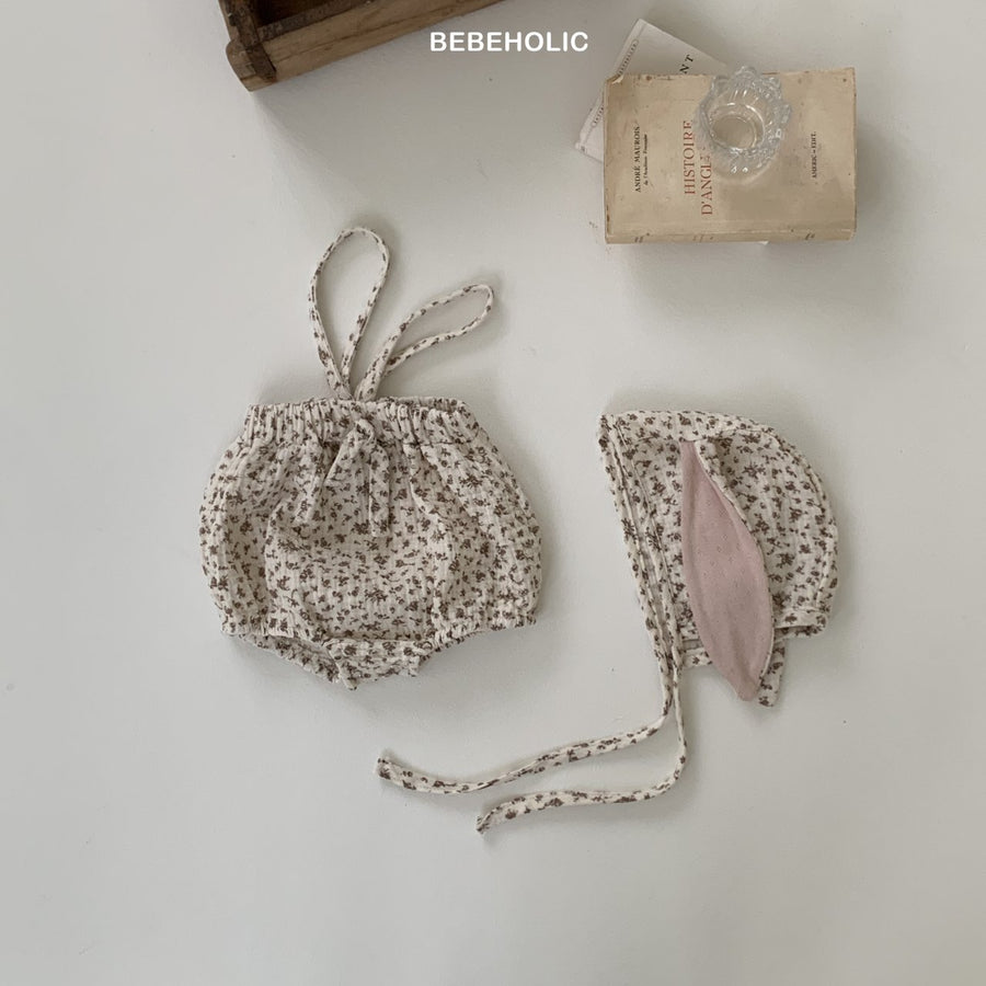 【bebeholic】 Rabbit Bonnet Set