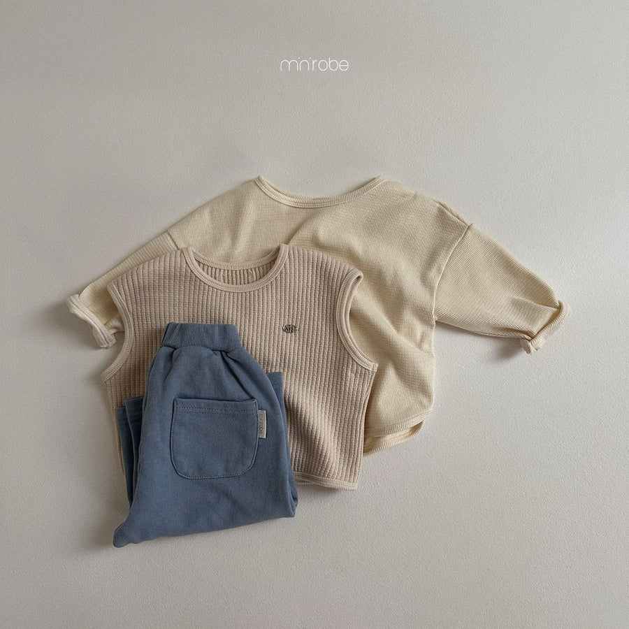 NEW【minirobe】 ワッフルベスト