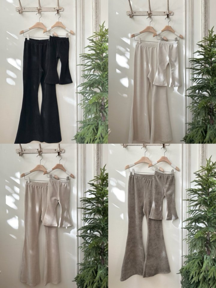 【monbebe】 Golden spandex bootcut pants (for mom)