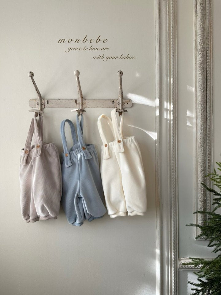 【monbebe】 rib overall pants