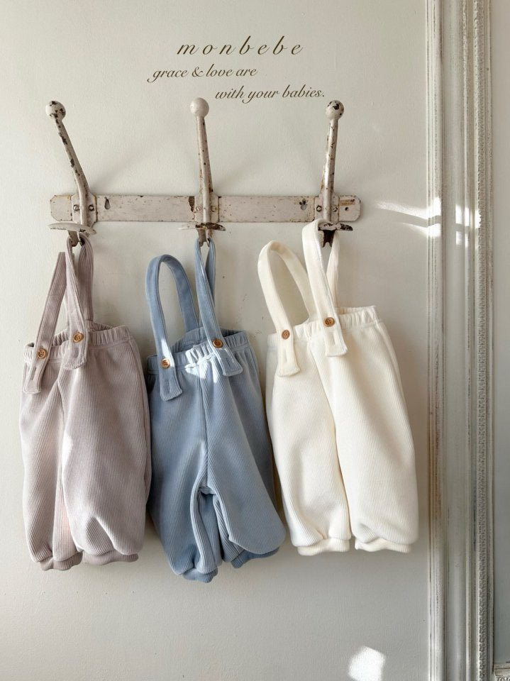 【monbebe】 rib overall pants