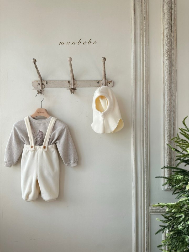 【monbebe】 rib overall pants