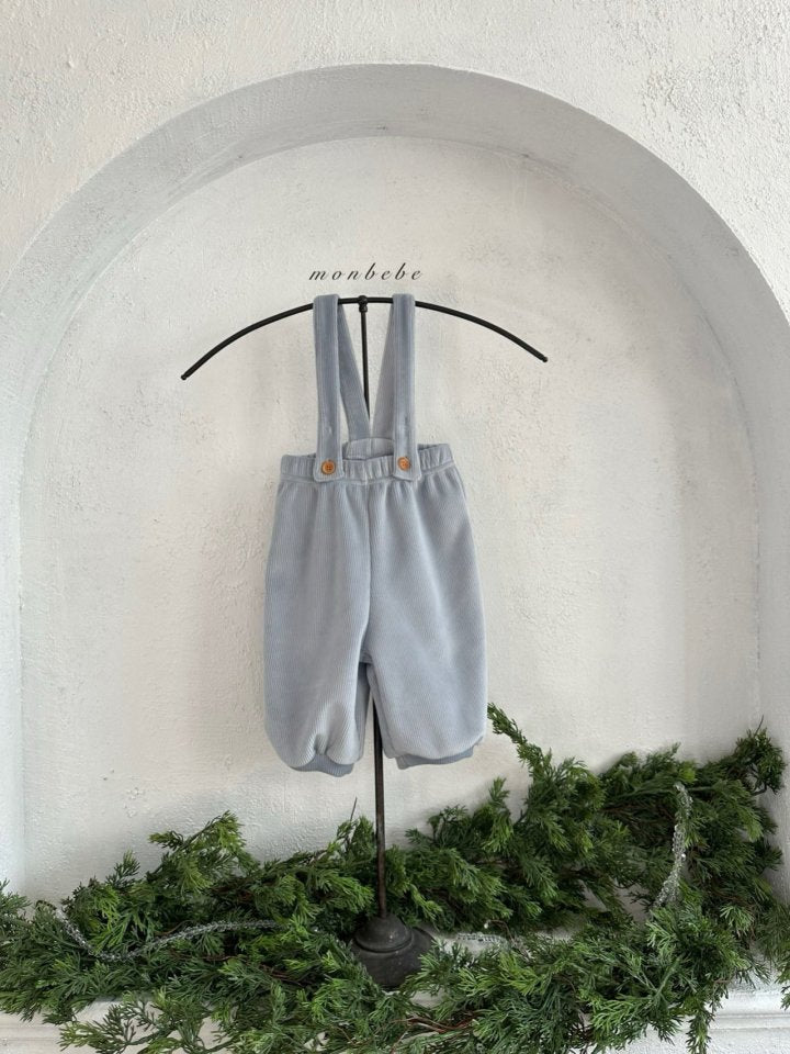 【monbebe】 rib overall pants