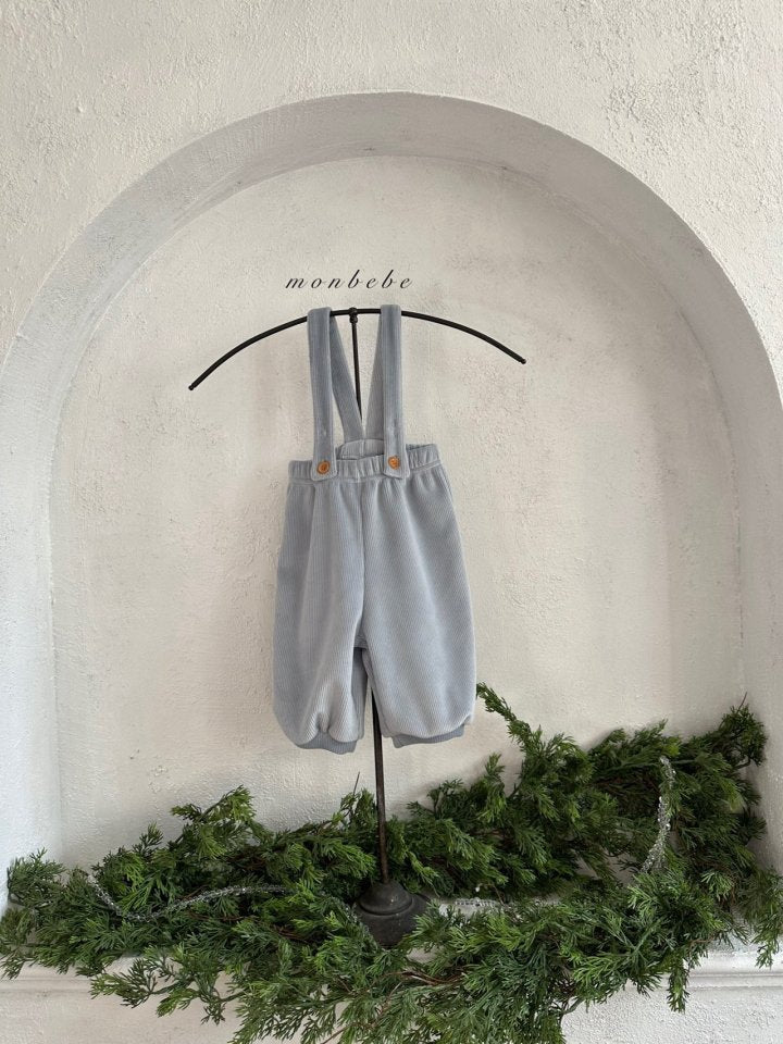 【monbebe】 rib overall pants