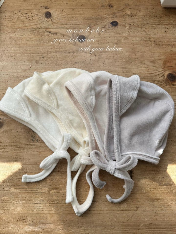 【monbebe】 Cotton Velour Bonnet