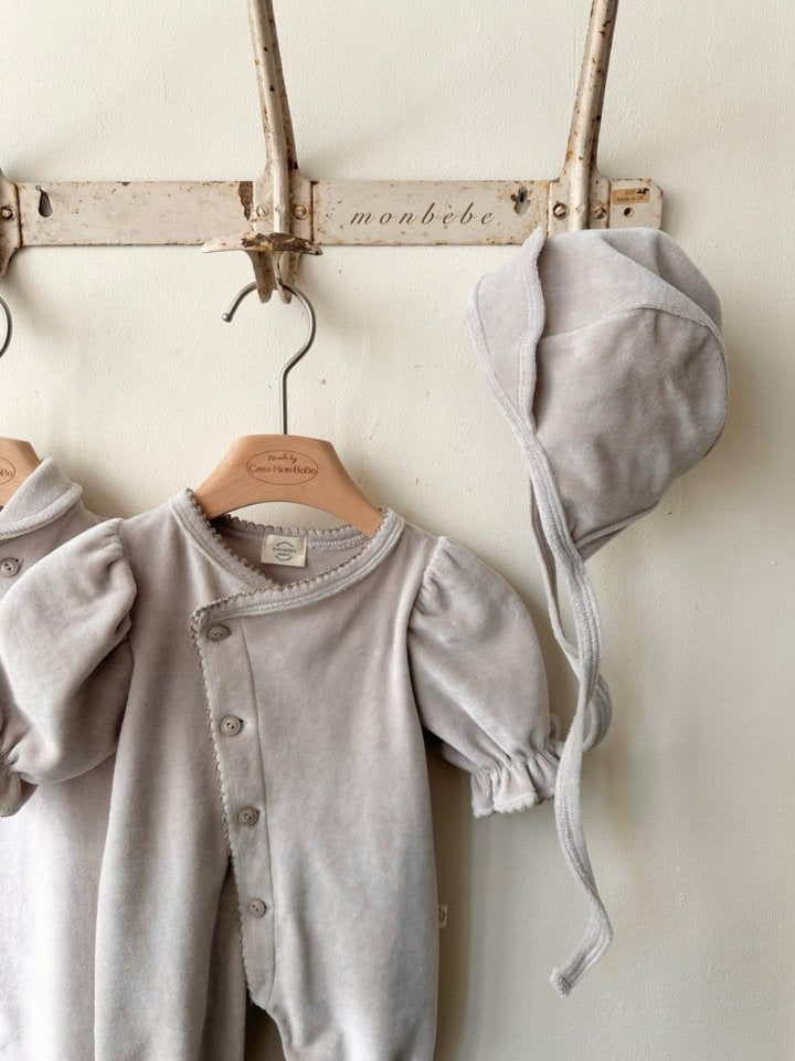 【monbebe】 Cotton Velour Bonnet