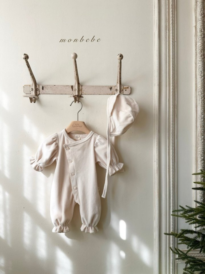 【monbebe】 Cotton Velour Bonnet