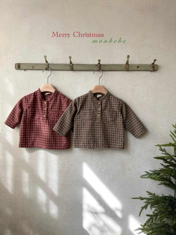 【monbebe】 China check shirts