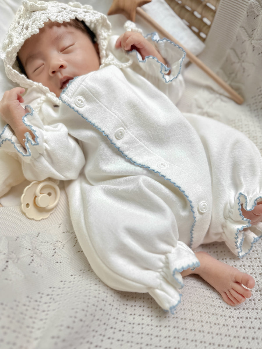monbebe ベビードレス 退院着 ロンパース XS monbebe ブランド モンベベ 新生児 赤ちゃん 男の子 女の子 春