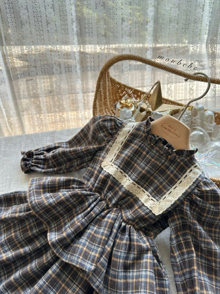 【monbebe】 Lope Check one piece