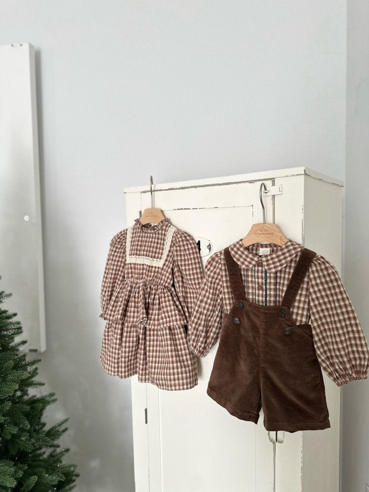 【monbebe】 Lope Check one piece