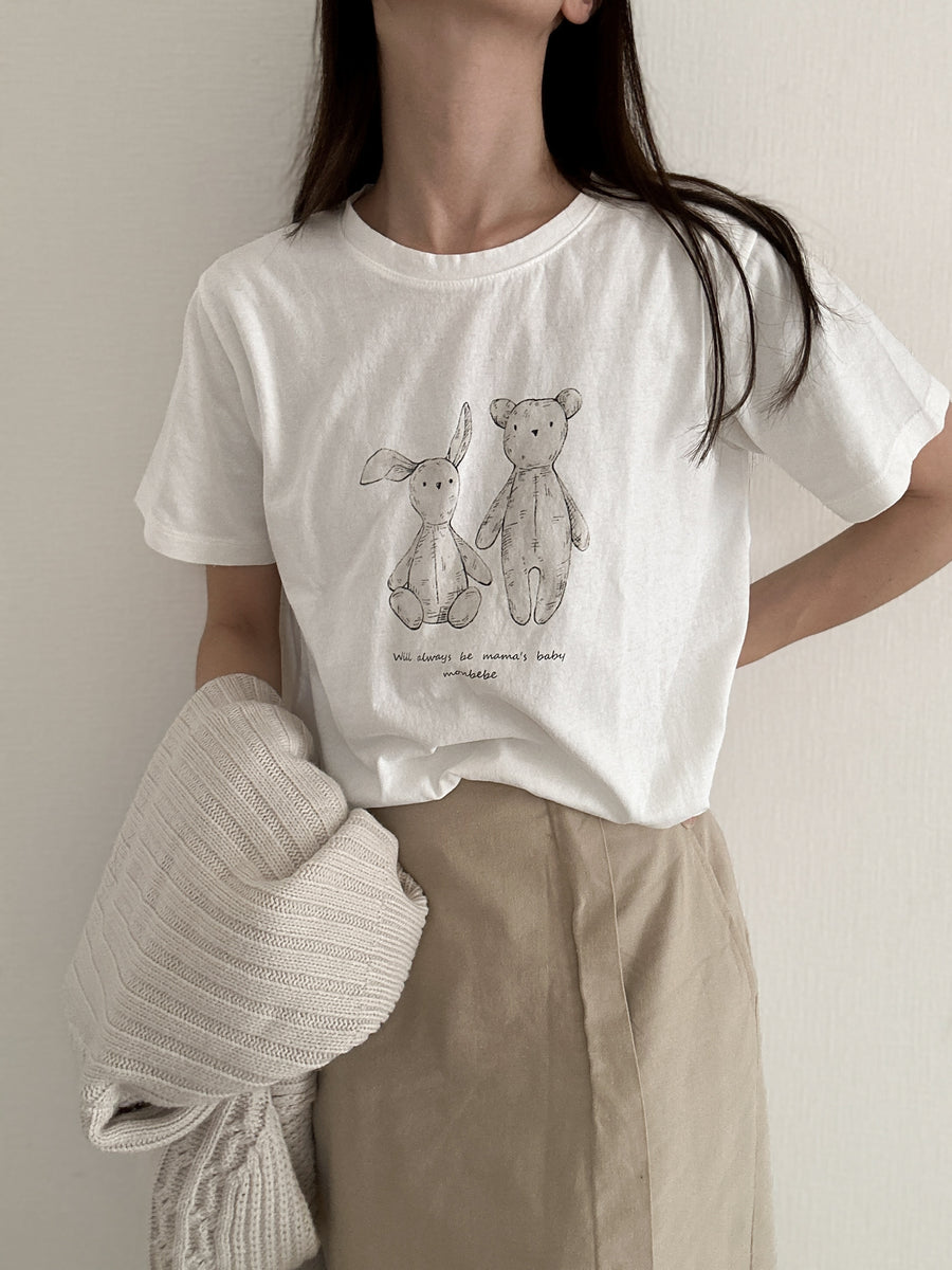 NEW【monbebe】 バニーベアTシャツ (ママサイズ)