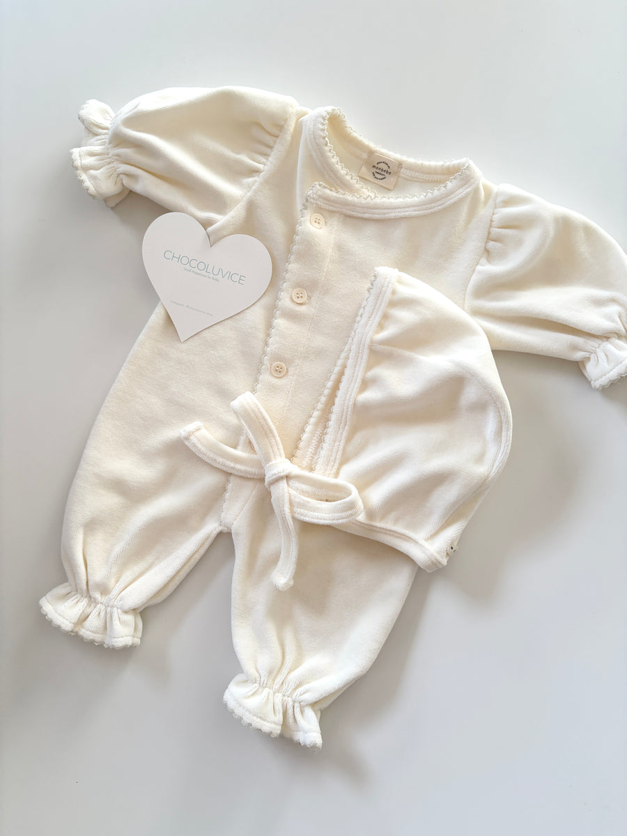 【monbebe】ベロアスノーボンネット