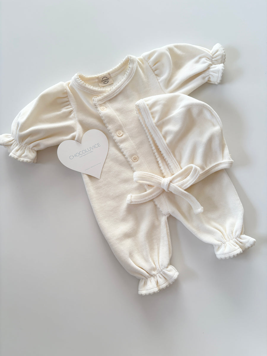 【monbebe】ベロアスノーボンネット