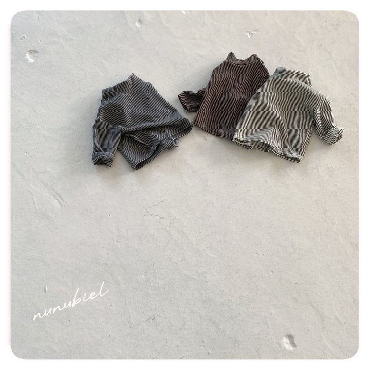 【nunubiel】 Stripe turtleneck