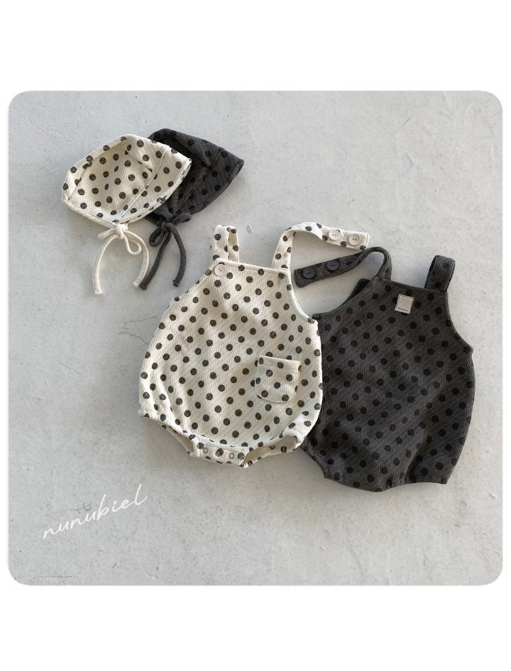 【nunubiel】 Polka dot jump romper & bonnet
