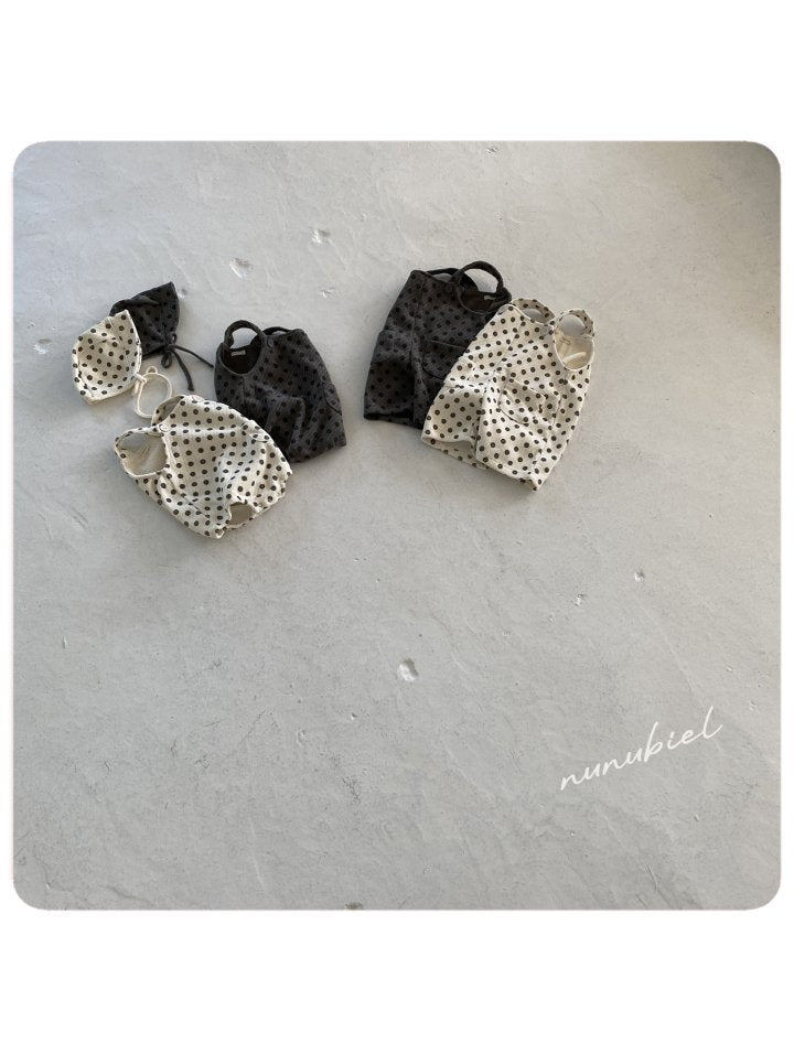 【nunubiel】 Polka dot jump romper & bonnet