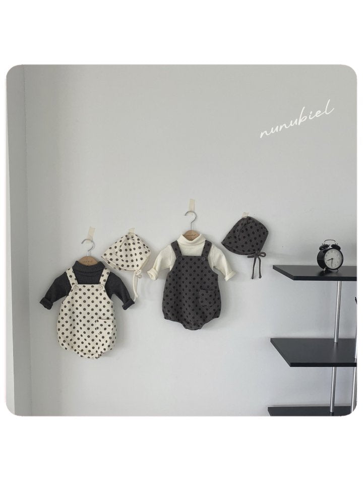 【nunubiel】 Polka dot jump romper & bonnet