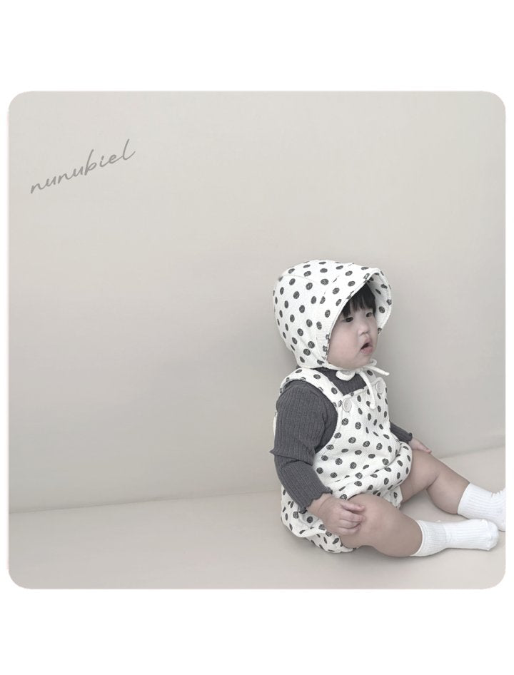 【nunubiel】 Polka dot jump romper & bonnet