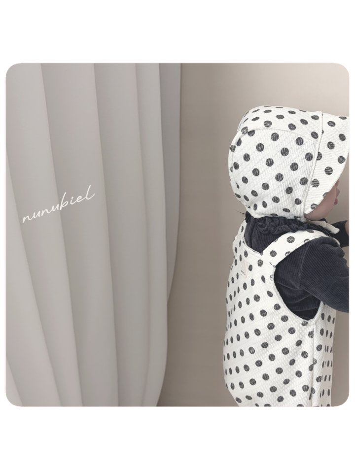 【nunubiel】 Polka dot jump romper & bonnet