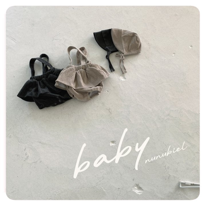 【nunubiel】 Peach romper & bonnet