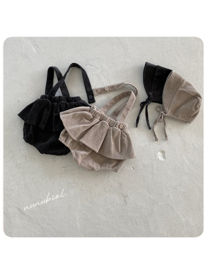 【nunubiel】 Peach romper & bonnet