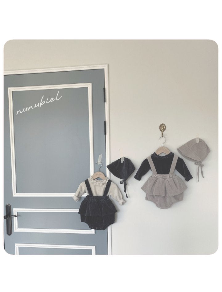 【nunubiel】 Peach romper & bonnet