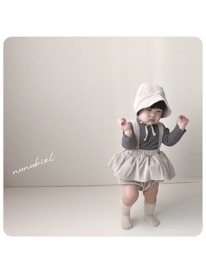 【nunubiel】 Peach romper & bonnet