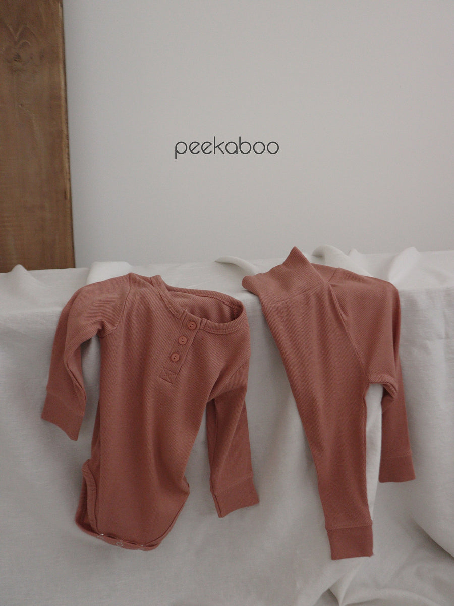 NEW【peekaboo】 Ribbed BABY suit set