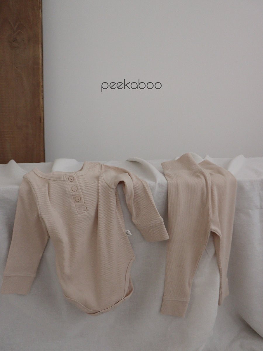 NEW【peekaboo】 Ribbed BABY suit set