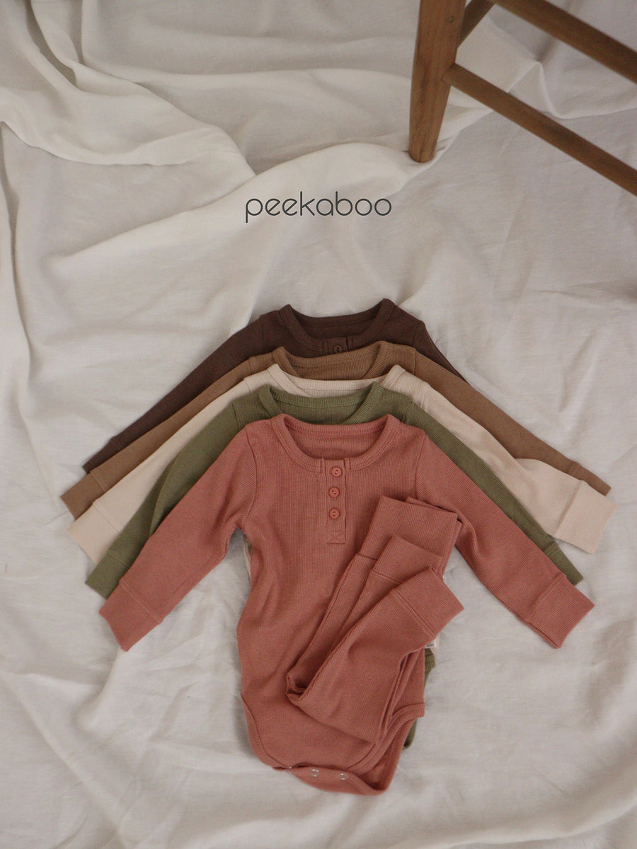 NEW【peekaboo】 Ribbed BABY suit set