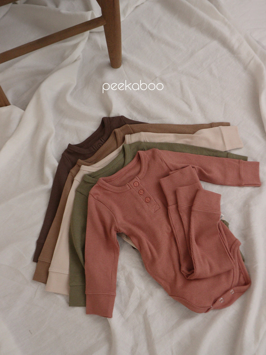 NEW【peekaboo】 Ribbed BABY suit set